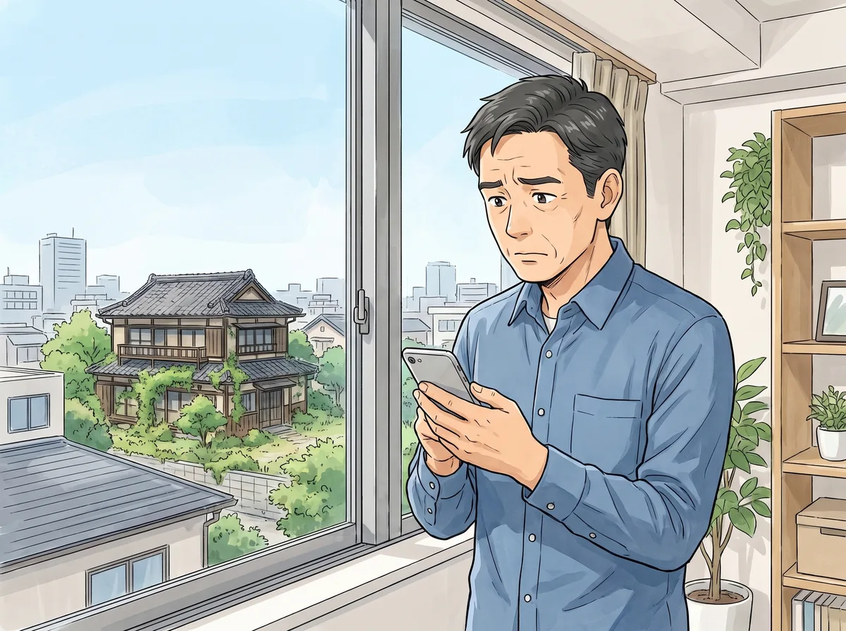 遠方から実家を思う男性